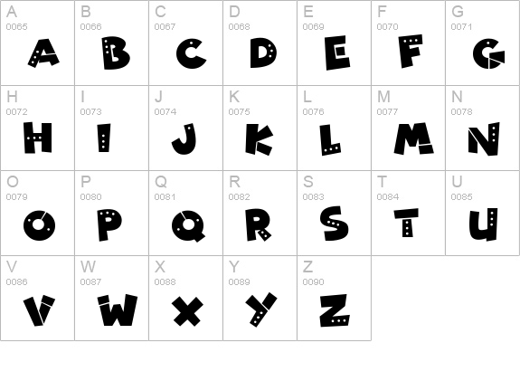 Patchy Robots uppercase A-Z preview