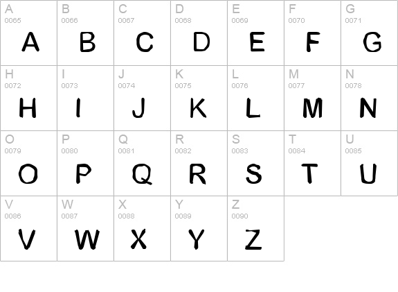 Pathfinder uppercase A-Z preview