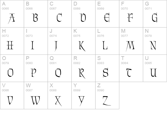 Patrick Narrow uppercase A-Z preview