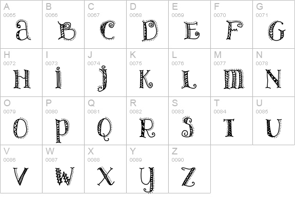Patterns & Dots uppercase A-Z preview