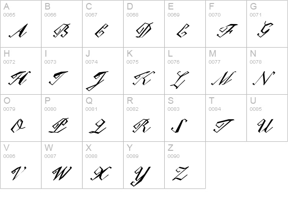 PauletA uppercase A-Z preview