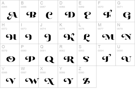 Pauline Didone Black uppercase A-Z preview