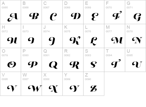 Pauline Didone Black Italic uppercase A-Z preview
