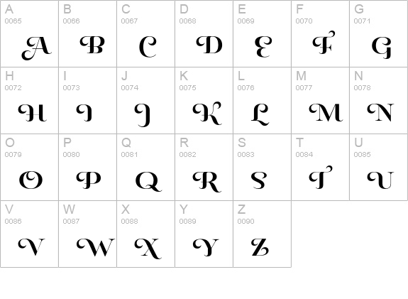 Pauline Didone Bold uppercase A-Z preview