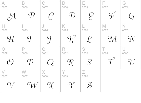Pauline Didone Light Italic uppercase A-Z preview