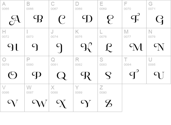 Pauline Didone Regular uppercase A-Z preview