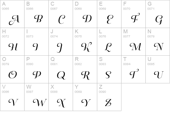 Pauline Didone Regular Italic uppercase A-Z preview