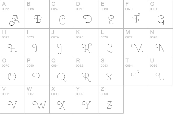 Pauline Didone Thin uppercase A-Z preview