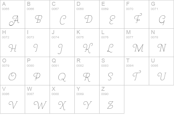 Pauline Didone Thin Italic uppercase A-Z preview