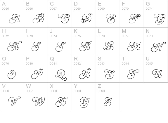 PaulineOpen uppercase A-Z preview