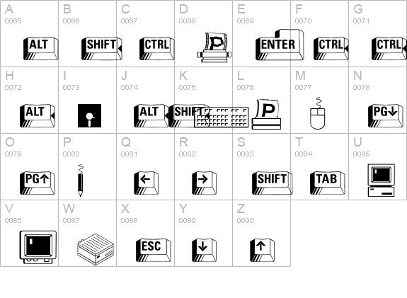 PC Keys uppercase A-Z preview