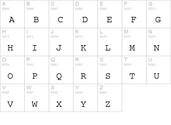 PC Regular uppercase A-Z preview