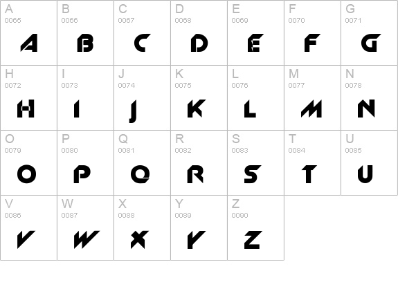 PCAndilarett uppercase A-Z preview