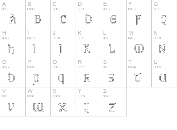 PCEireHC uppercase A-Z preview