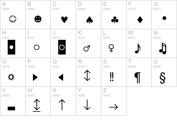 PcEncodingLowerSH uppercase A-Z preview