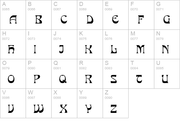 PCMIra- uppercase A-Z preview