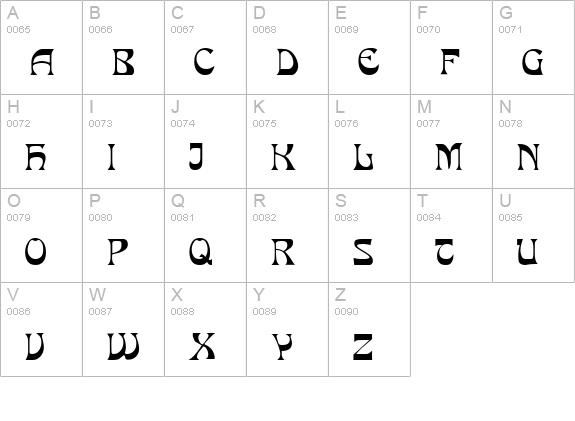 PCMIra Regular uppercase A-Z preview