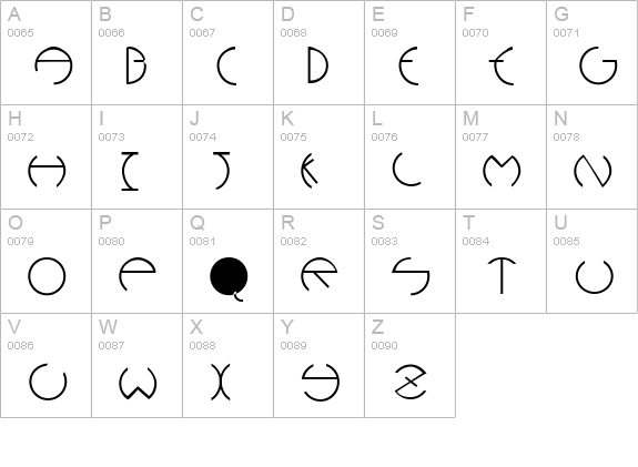 PCRounders uppercase A-Z preview