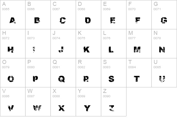 PDRPT uppercase A-Z preview