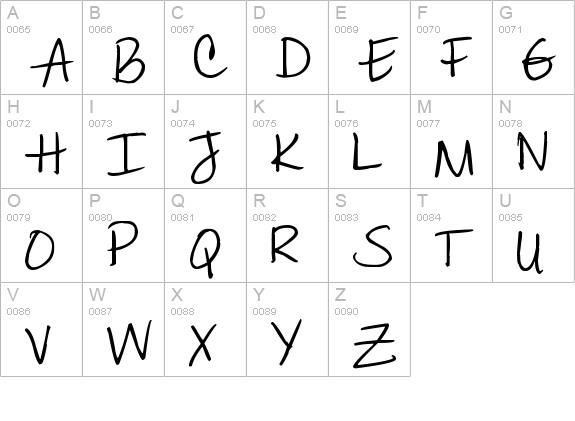 Pea Alesa uppercase A-Z preview
