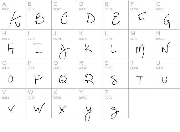 Pea Steph uppercase A-Z preview