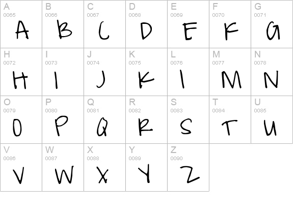 Pea Weenie uppercase A-Z preview