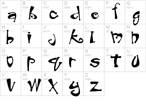 Peabody uppercase A-Z preview