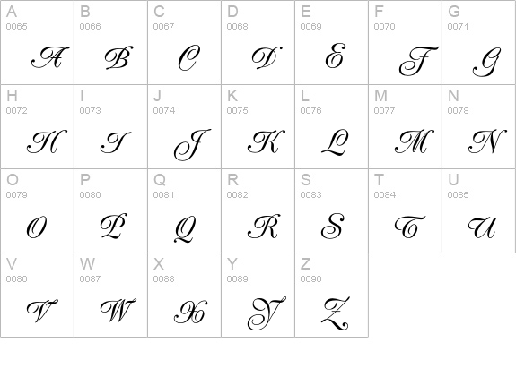 PeachExquisiteOpti uppercase A-Z preview