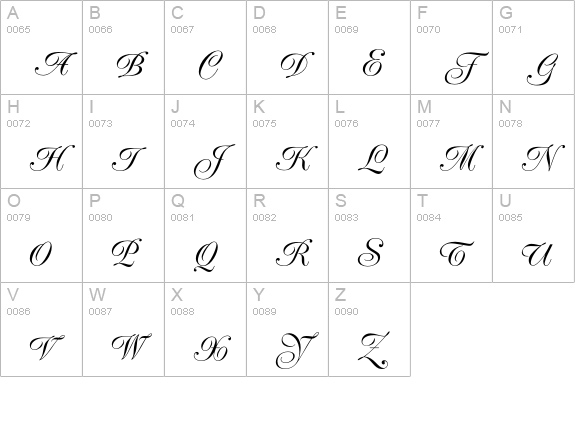 PeachExquisiteOpti-Light uppercase A-Z preview