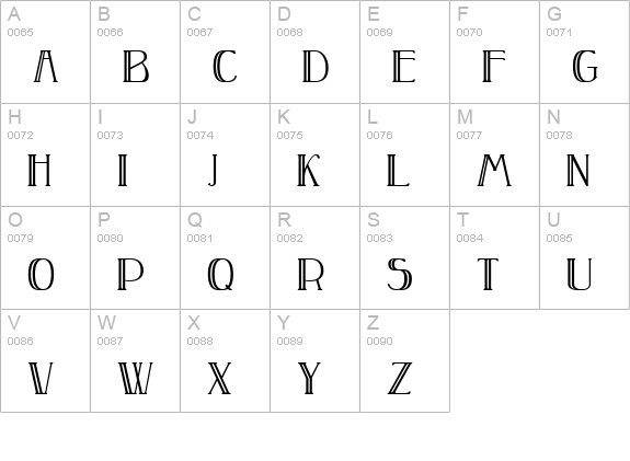 Peake Doubled uppercase A-Z preview