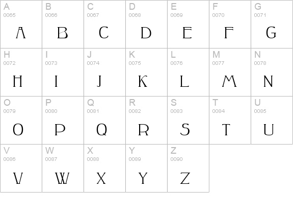 Peake-Squat uppercase A-Z preview