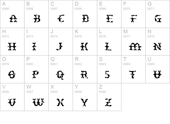 Peatloaf uppercase A-Z preview