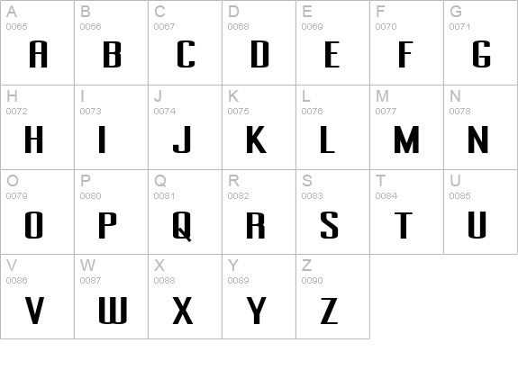 Pecot uppercase A-Z preview