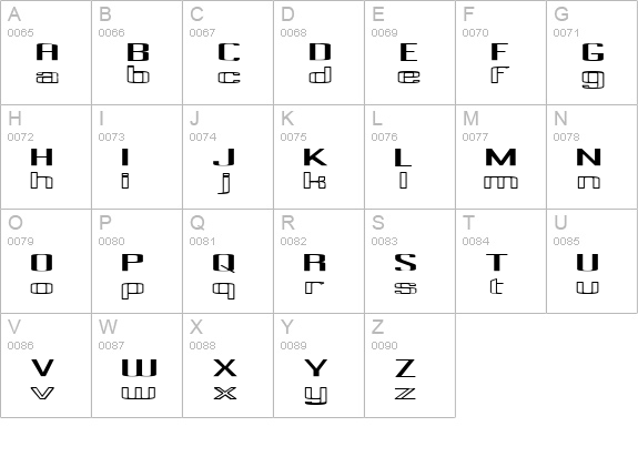 Pecot combined uppercase A-Z preview
