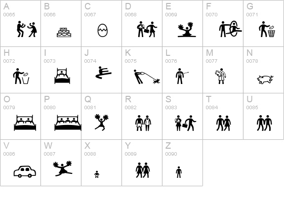 PedestriaMVB-PictTwo uppercase A-Z preview