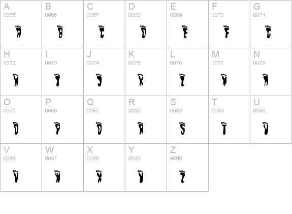 Pedestrian uppercase A-Z preview