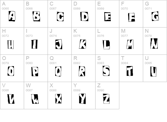 Peep Show uppercase A-Z preview
