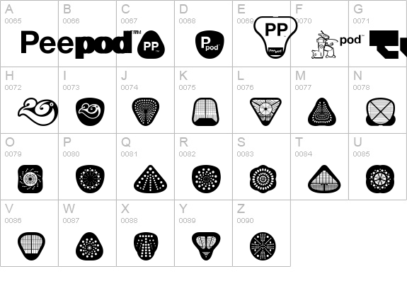 Peepod uppercase A-Z preview