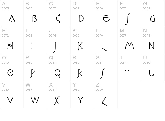 Pegasus uppercase A-Z preview