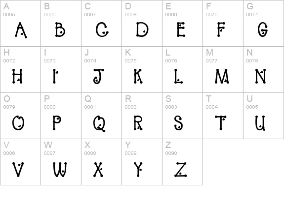 PeggyFont Bold uppercase A-Z preview