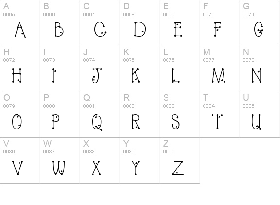 PeggyFont Light uppercase A-Z preview