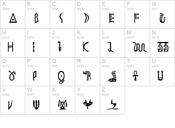 Pegypta uppercase A-Z preview