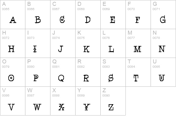 Pegyptienne uppercase A-Z preview