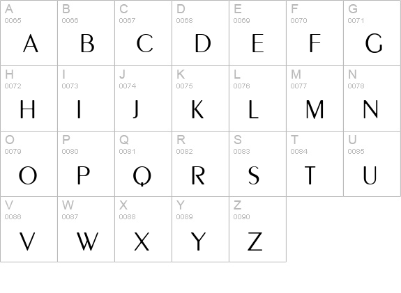 Peignot uppercase A-Z preview