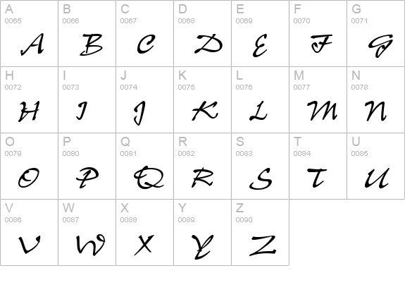 Pelota-Regular uppercase A-Z preview