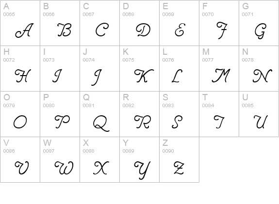Pen Tip uppercase A-Z preview
