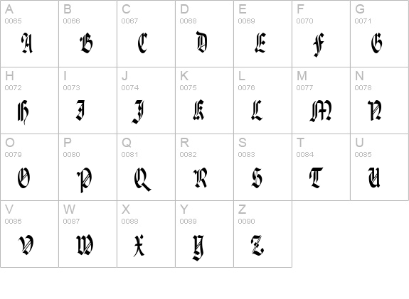 PenchantNarrow Regular uppercase A-Z preview