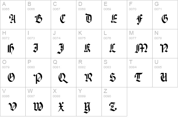 PenchantThin Regular uppercase A-Z preview