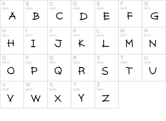 Pencil (sRB) uppercase A-Z preview