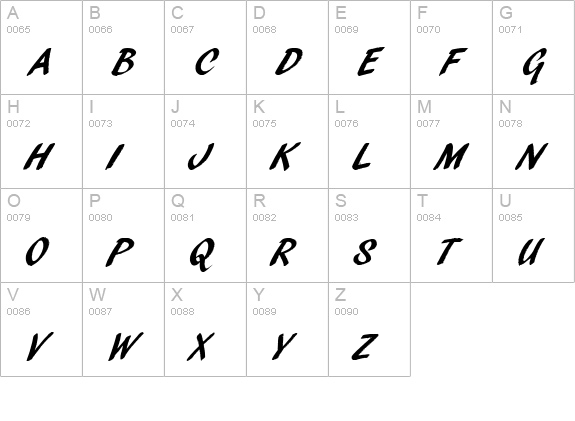 Pencil-Regular uppercase A-Z preview